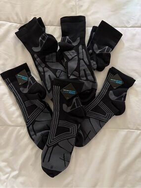 Men's Athletic CoolMax Crew Socks Black & Gray (6-Pack) Large Bundle